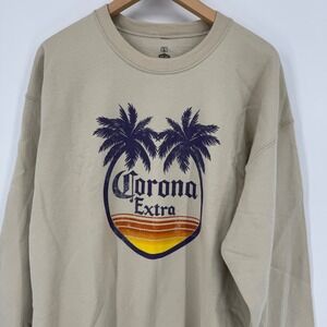 Corona Extra Beer‎ Crewneck Sweatshirt Mens Size Large Palm Trees Graphic